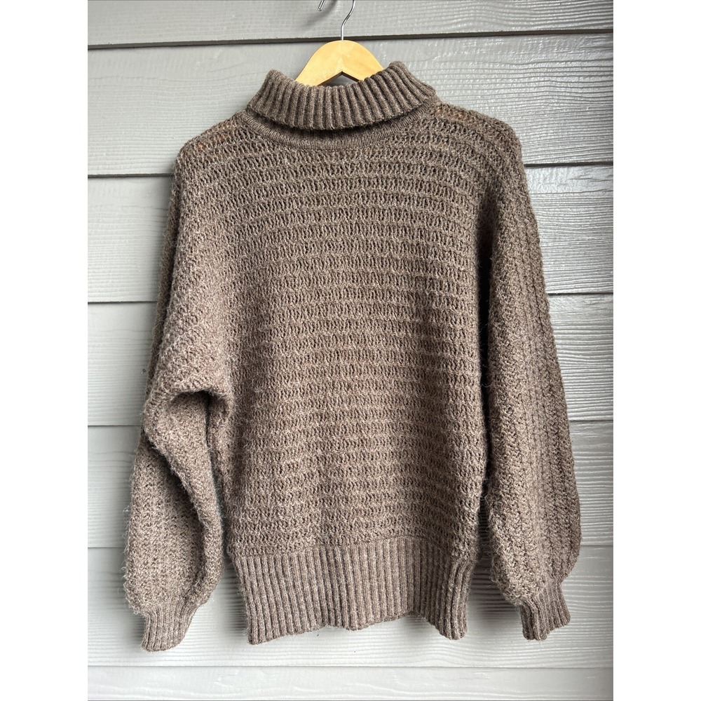 Vintage Sincere Sweater Womens Size M Brown Turtleneck Capsule Minimalist Boho